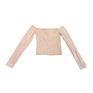 Pink off the shoulder, long sleeve top